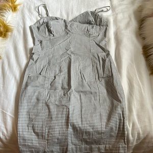 Gray gingham dress